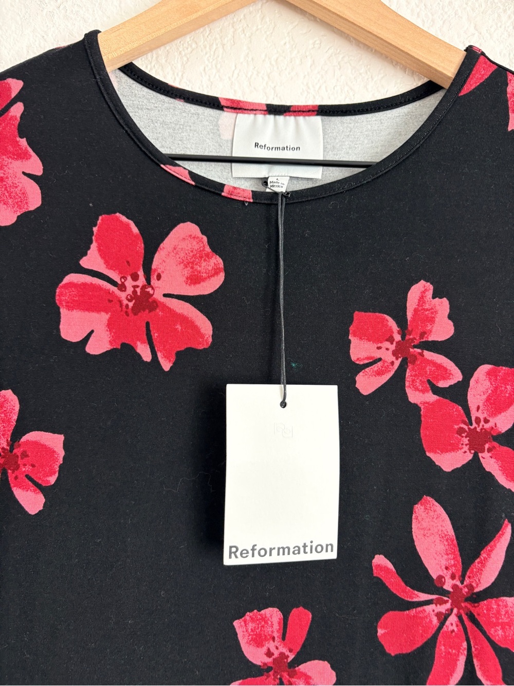 Reformation Black Maxi Dress with Red Floral Print - Picture 4 of 11